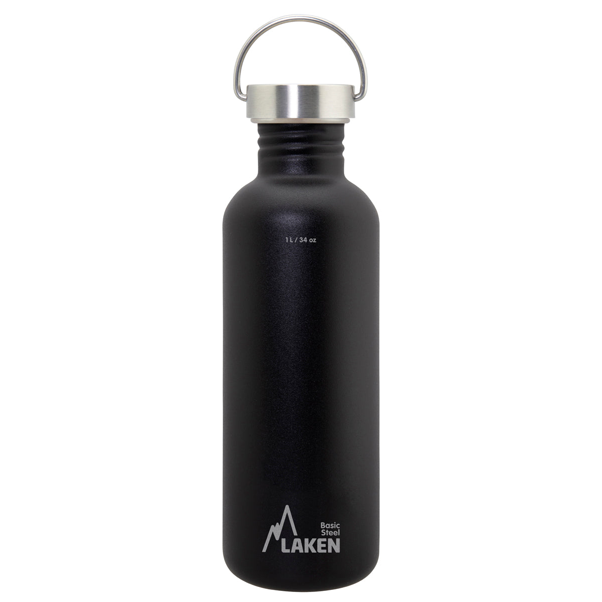 Botella De Acero Inoxidable Bassic Steel Vintage 1 L, Negra LAKEN