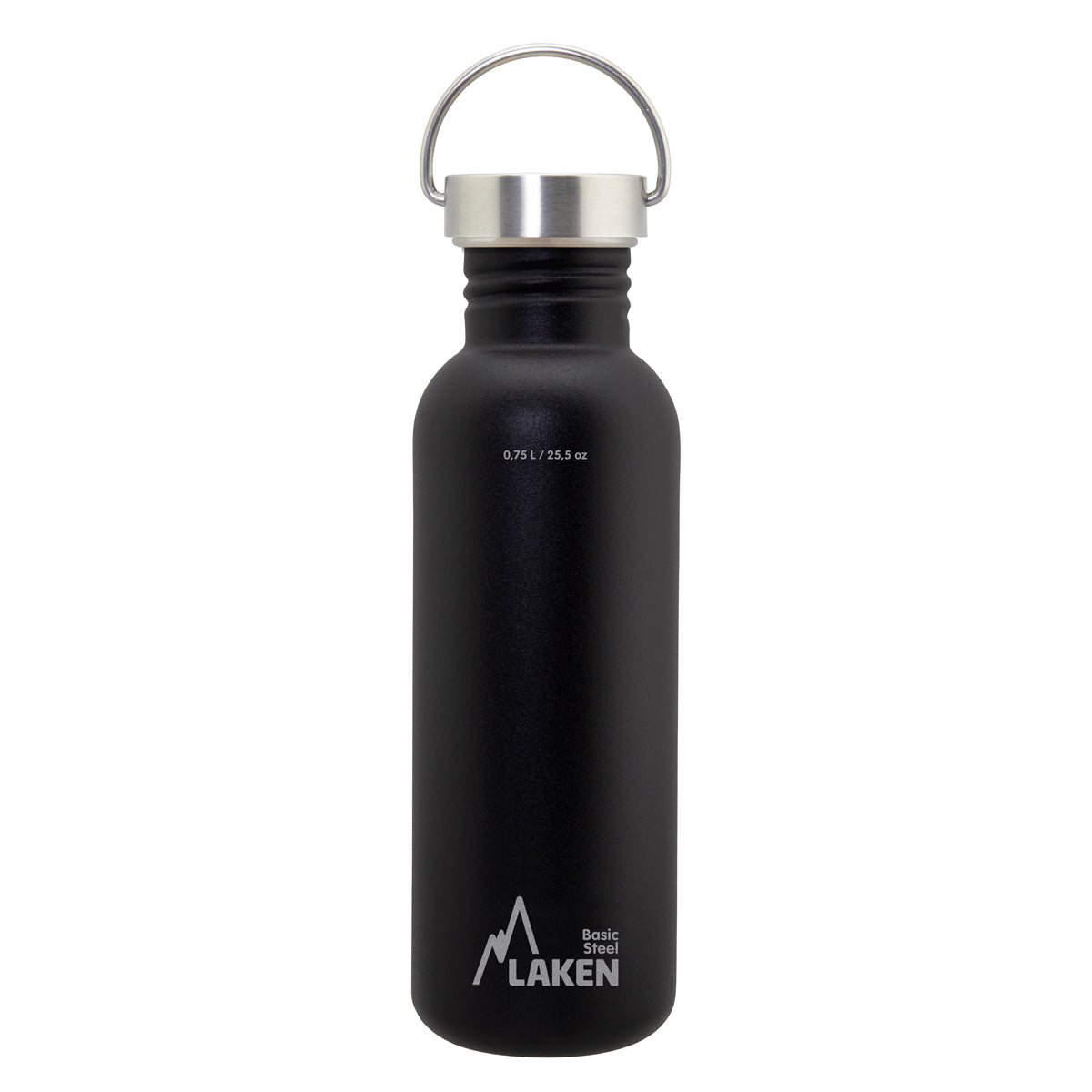 Botella De Acero Inoxidable Basic Steel Vintage 0,75 L, Negra LAKEN