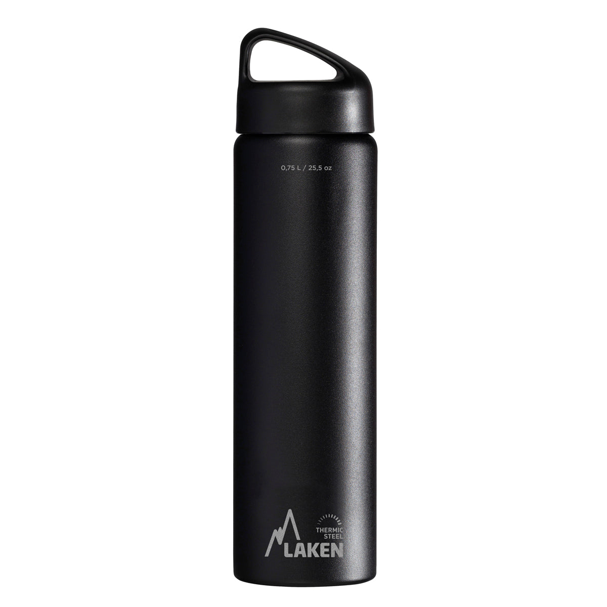 Botella Térmica De Acero Inoxidable Classic 0,75 L, Negra LAKEN